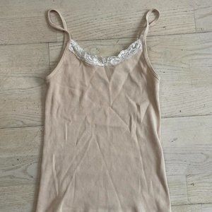Brandy Melville Womens Cream and White Vest
